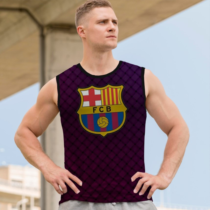 Майка футболка безрукавка "Барселона емблема футбол лого клуб команда спорт арт 9" ВСІ Розміри Преміум тканина
