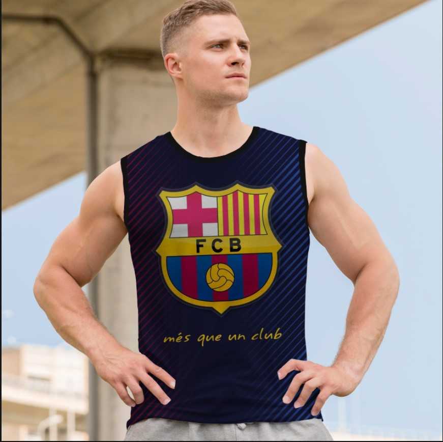 Майка футболка безрукавка "Барселона емблема футбол лого клуб команда спорт арт" ВСІ Розміри Преміум тканина