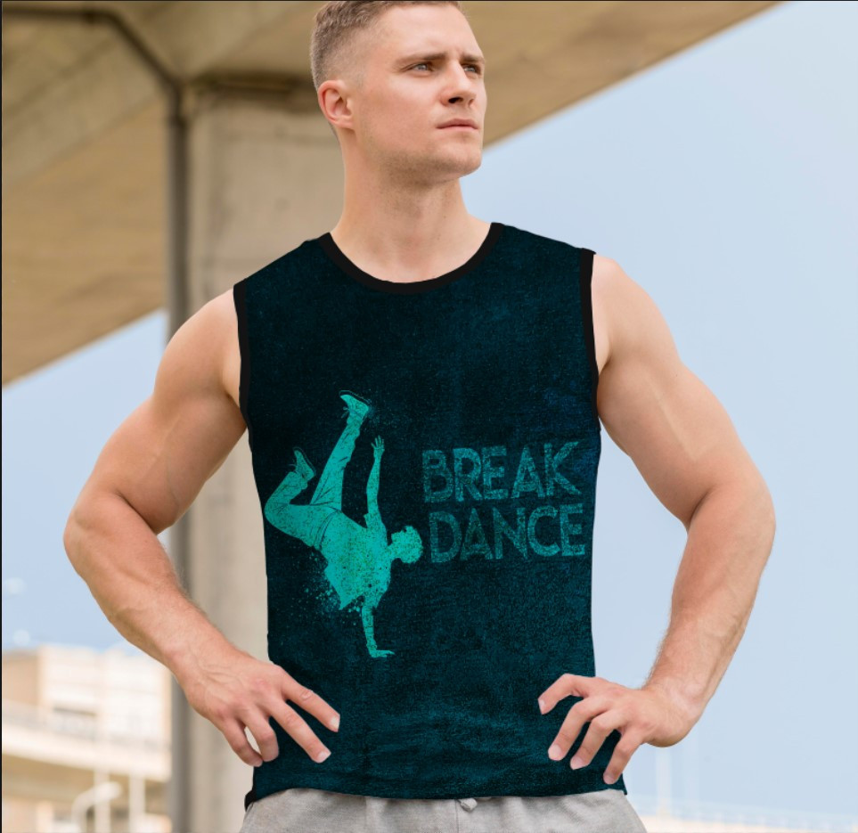 Майка футболка безрукавка "Арт графіті танці брейк данс танці силует" ВСІ Розміри Преміум тканина