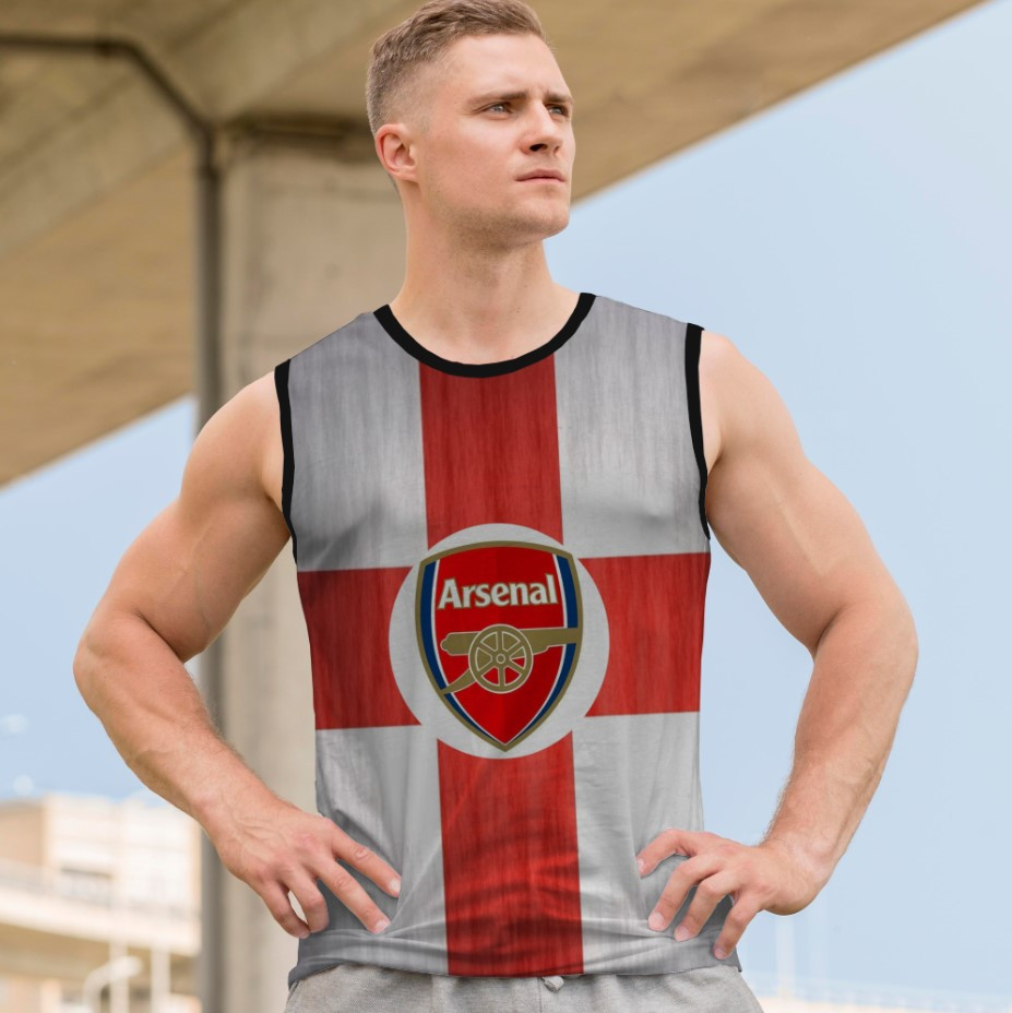 Майка футболка безрукавка "Арсенал емблема футбол лого прапор Англії" ВСІ Розміри Преміум тканина