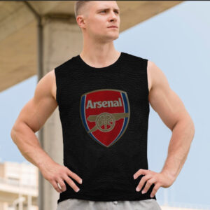 Майка футболка безрукавка "Арсенал емблема футбол лого клуб чорна шкіра" ВСІ Розміри Преміум тканина