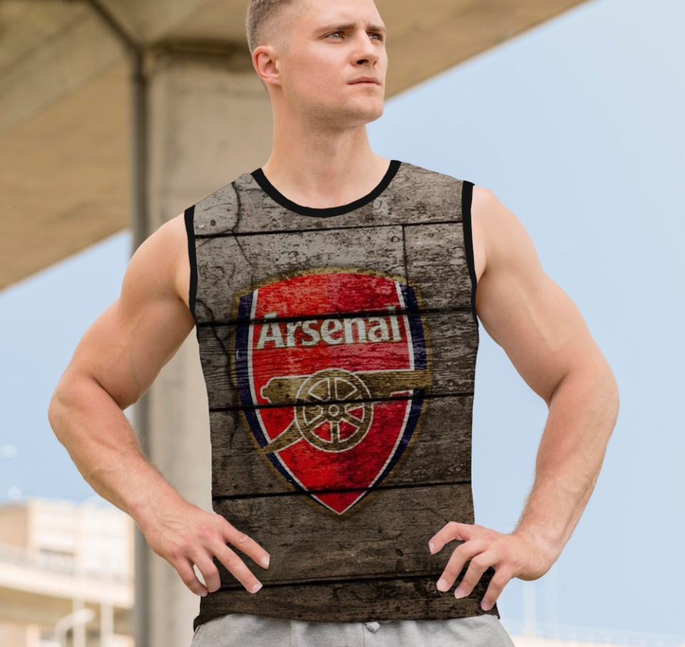Майка футболка безрукавка "Арсенал емблема футбол лого клуб текстура дошки" ВСІ Розміри Преміум тканина