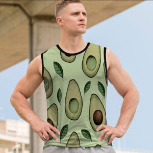 Майка футболка безрукавка "Авокадо фрукти арт" ВСІ Розміри Преміум тканина