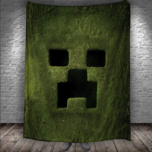 Плед Minecraft майнкрафт эмблема зеленая текстура 150х200 см.