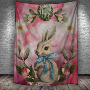 Плед з 3D принтом - Великодній кролик і крашанка 150х200 см.