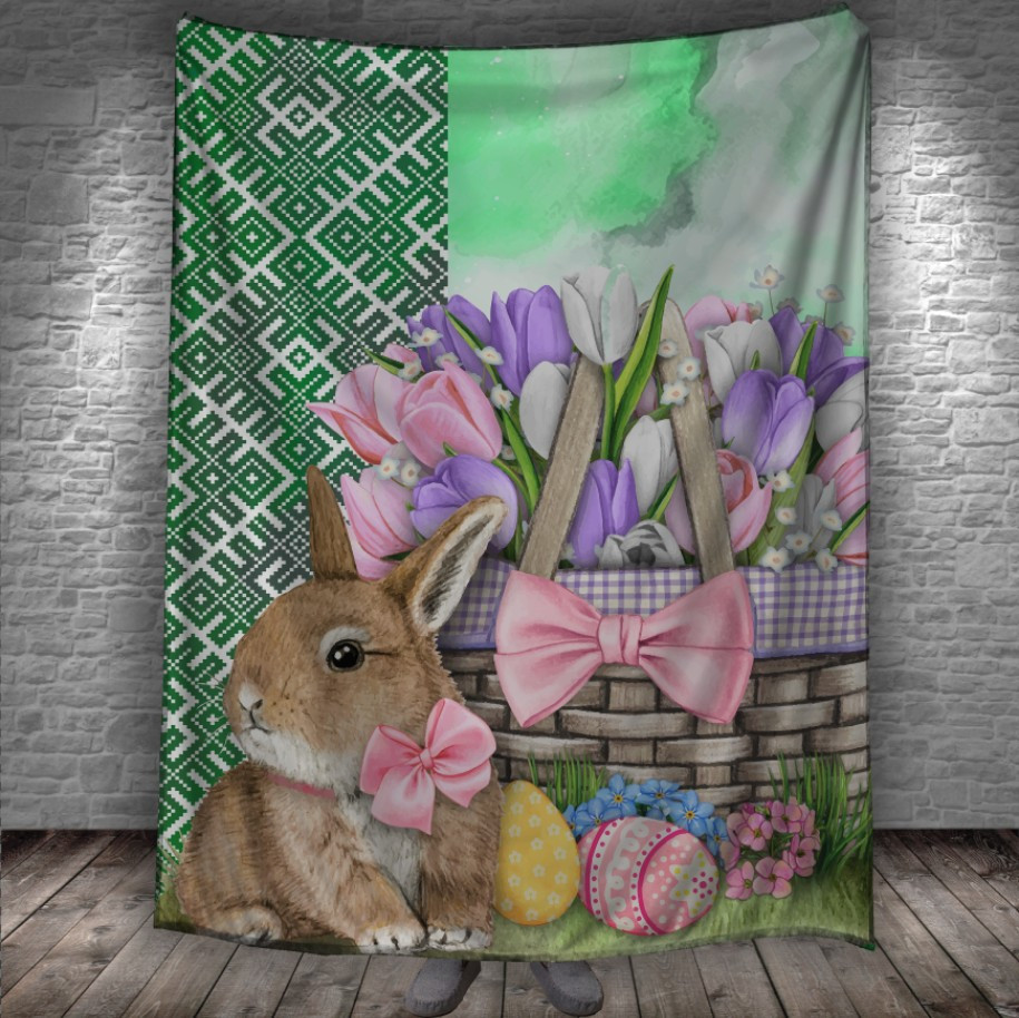 Плед з 3D принтом - Великодній кролик