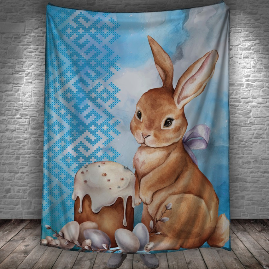 Плед з 3D принтом - Великодній кролик