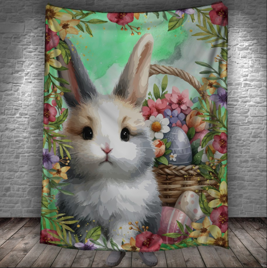 Плед з 3D принтом - Великодній кролик