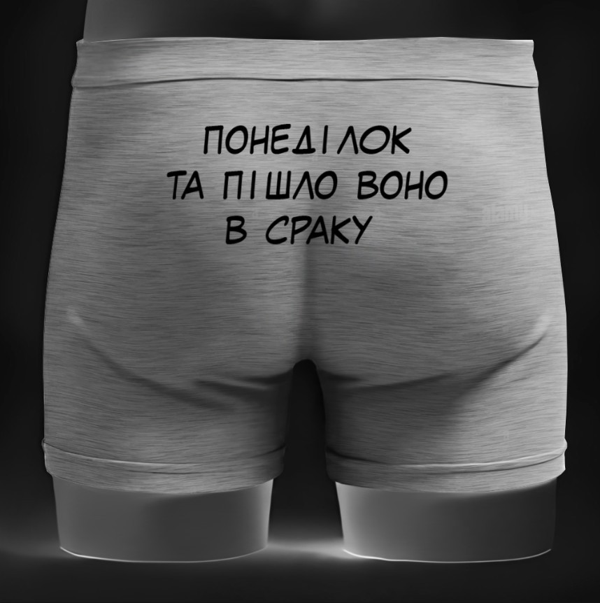 Чоловічі труси - боксери прикольні з надписами понеділок прикол ВСІ Розміри Преміум тканина