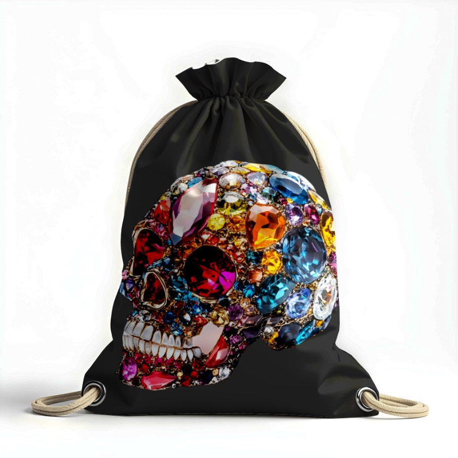 Рюкзак мішок "Череп кришталевий блискучий діаманти"