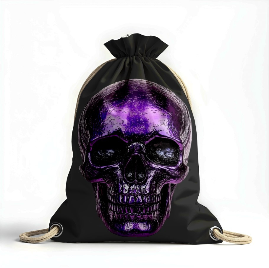 Рюкзак мішок "Череп блискучий фіолетовий"