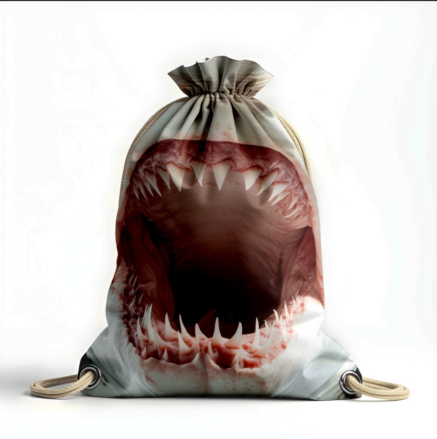 Рюкзак мішок "Акула хижак риба відкрита паща зуби"