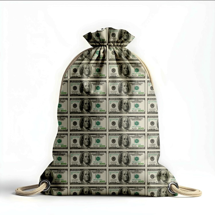 Рюкзак мішок "100 доларів валюта гроші банкноти"