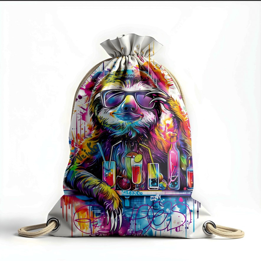 Рюкзак мішок "Лінивець арт потіки фарб на барі"