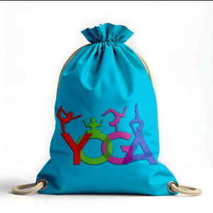 Рюкзак мішок "ЙОГА фітнес спорт силует дівчини кольоровий"