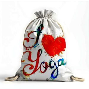 Рюкзак мішок "ЙОГА рожевий фітнес спорт серце"