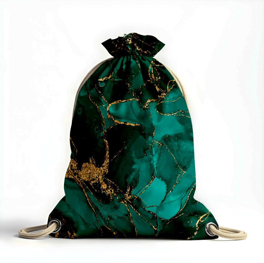 Рюкзак мішок "Зелений мармур текстура золотий пил"