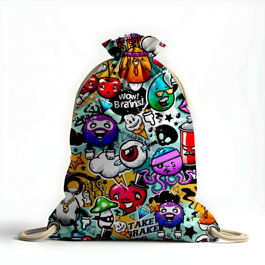 Рюкзак мішок "Графіті мультяшні персонажі малюнки"