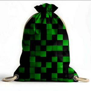 Рюкзак мішок "Геометрична текстура куби чорні зелені"