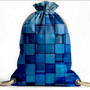 Рюкзак мішок "Геометрична текстура куби сині блакитні"