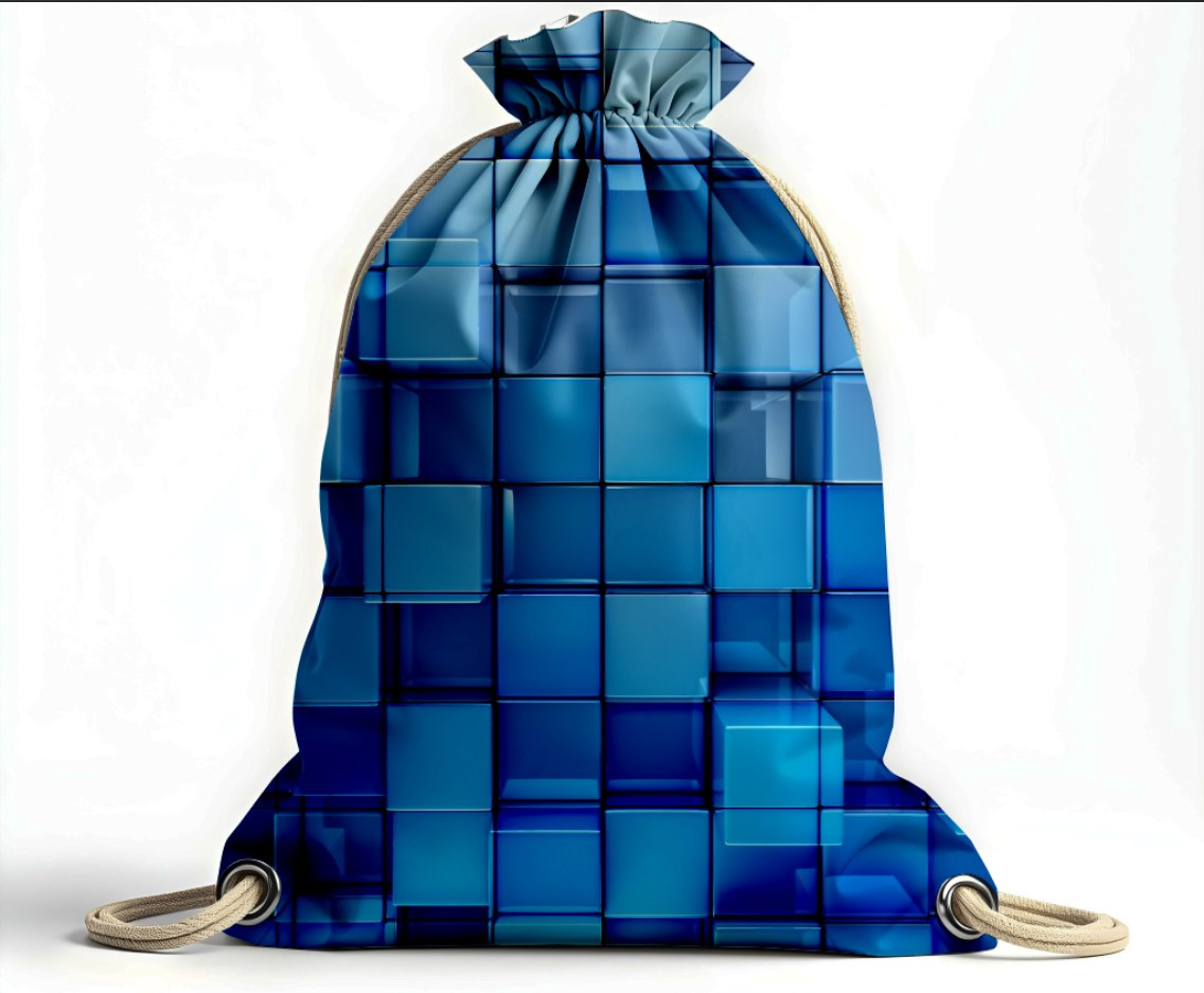 Рюкзак мішок "Геометрична текстура куби сині блакитні"