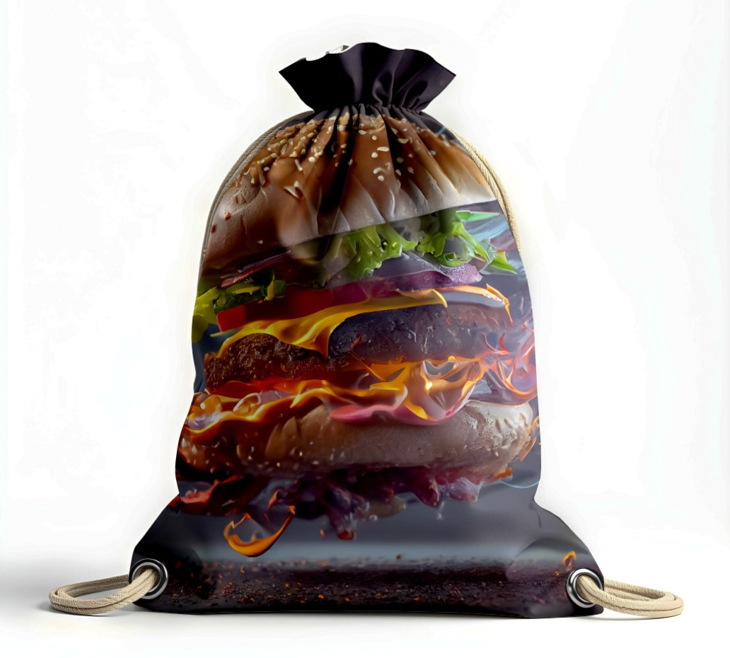 Рюкзак мішок "Гамбургер фаст фуд м'ясо"