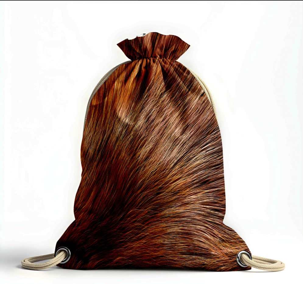 Рюкзак мішок "Вовна хутро шкіра тварин волося коричнева"