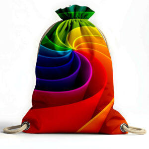 Рюкзак мішок "Веселкові хвилі лінії смужки"