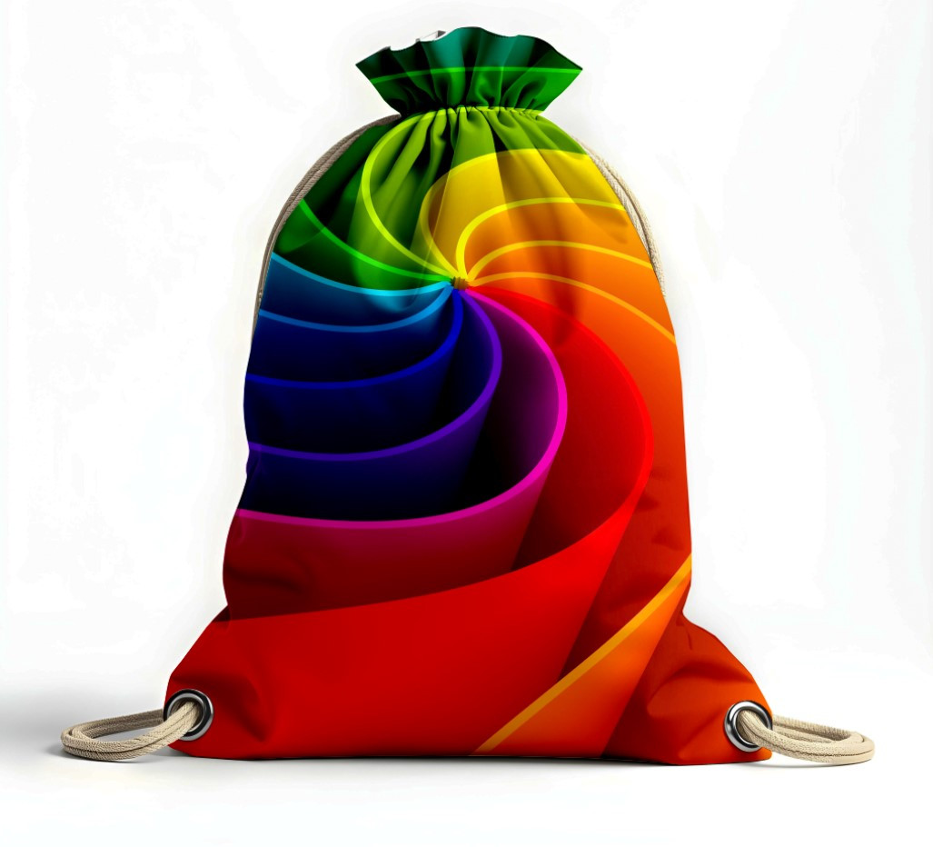 Рюкзак мішок "Веселкові хвилі лінії смужки"