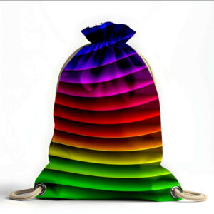 Рюкзак мішок "Веселкові хвилі лінії абстракція 3"