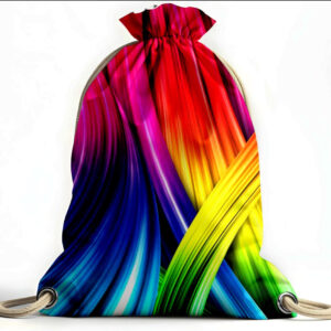 Рюкзак мішок "Веселкові хвилі лінії абстракція"