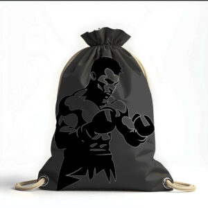 Рюкзак мішок "Бокс боксер силует чорний спорт"