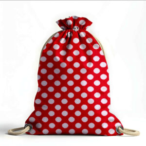 Рюкзак мішок "Білий горошок червоний фон"