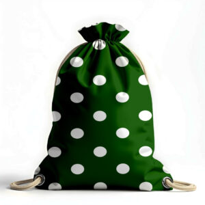 Рюкзак мішок "Білий горошок зелений фон"