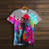 Футболка "Арт кольоровий графіті абстракції прикольна протигаз молодіжна" ВСІ Розміри Преміум тканина