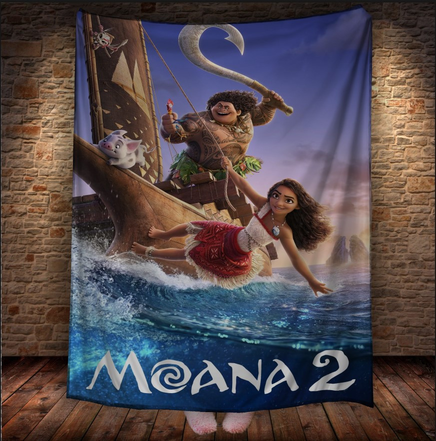 Плед з 3D принтом  моана 2 ваяна мультик 150х200 см.