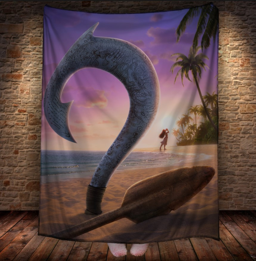 Плед з 3D принтом  моана 2 ваяна мультик постер 150х200 см.