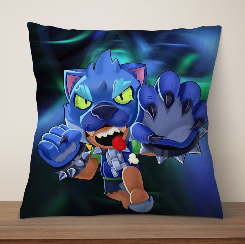 Подушка Leon Werewolf in fire Бравл Старс