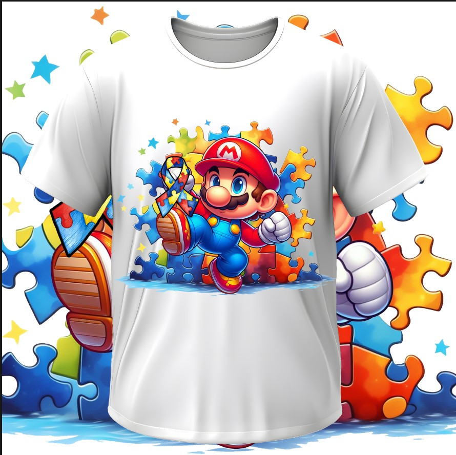 Футболка "Аутизм аутист пазли Супер Маріо 3" ВСІ Розміри Преміум тканина
