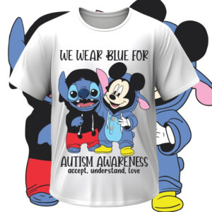Футболка "Аутизм аутист пазли Міккі Маус Стіч друзі" ВСІ Розміри Преміум тканина