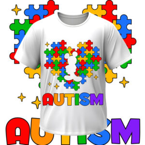 Футболка "Аутизм аутист пазли Міккі Маус силует серце" ВСІ Розміри Преміум тканина