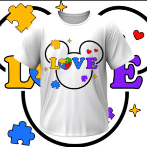 Футболка "Аутизм аутист пазли Міккі Маус сердечко" ВСІ Розміри Преміум тканина