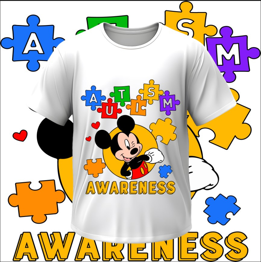 Футболка "Аутизм аутист пазли Міккі Маус 2" ВСІ Розміри Преміум тканина