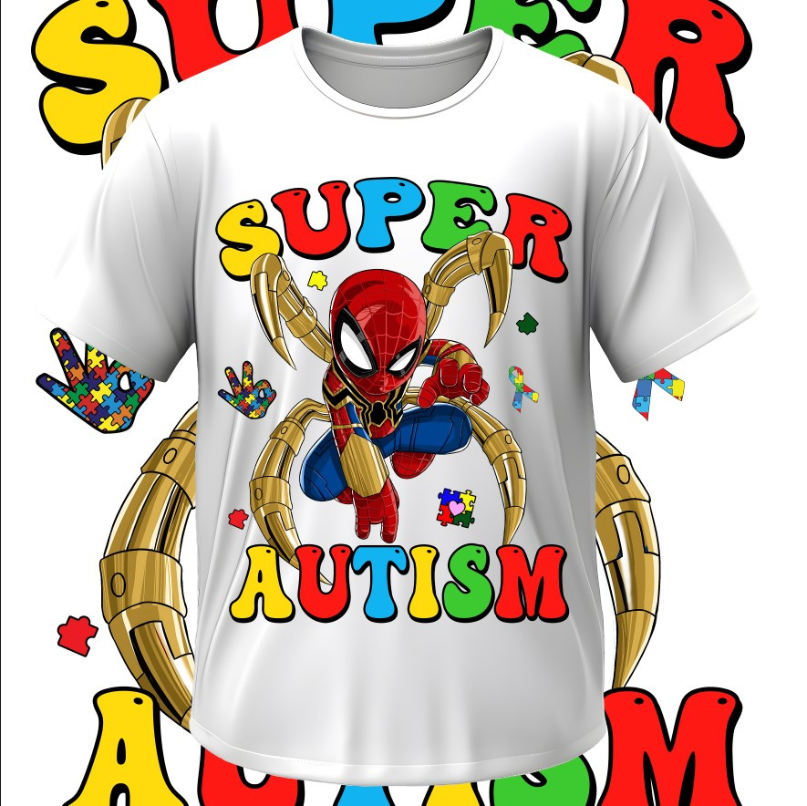 Футболка "Аутизм аутист пазли Людина Павук Спайдермен 1" ВСІ Розміри Преміум тканина