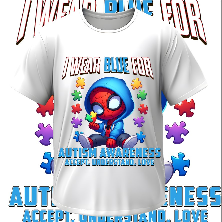 Футболка "Аутизм аутист пазли Людина Павук Спайдермен" ВСІ Розміри Преміум тканина