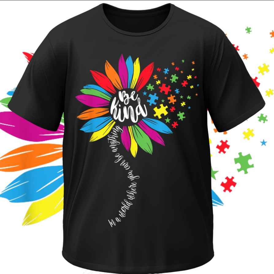 Футболка "Аутизм аутист пазли лого квітка" ВСІ Розміри Преміум тканина