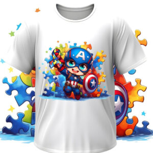 Футболка "Аутизм аутист пазли Капітан Америка Марвел" ВСІ Розміри Преміум тканина