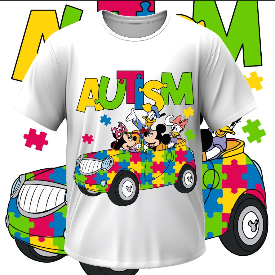 Футболка "Аутизм аутист герої Діснею пазли авто" ВСІ Розміри Преміум тканина