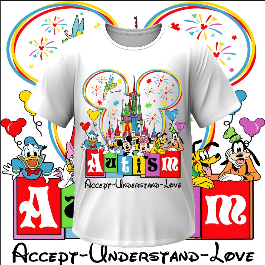 Футболка "Аутизм аутист герої Діснею пазли" ВСІ Розміри Преміум тканина