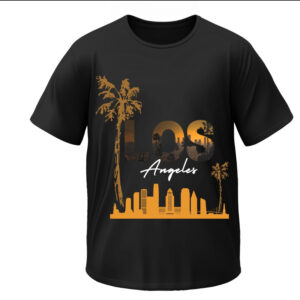 Футболка "Арт Лос Анджелес місто" ВСІ Розміри Преміум тканина
